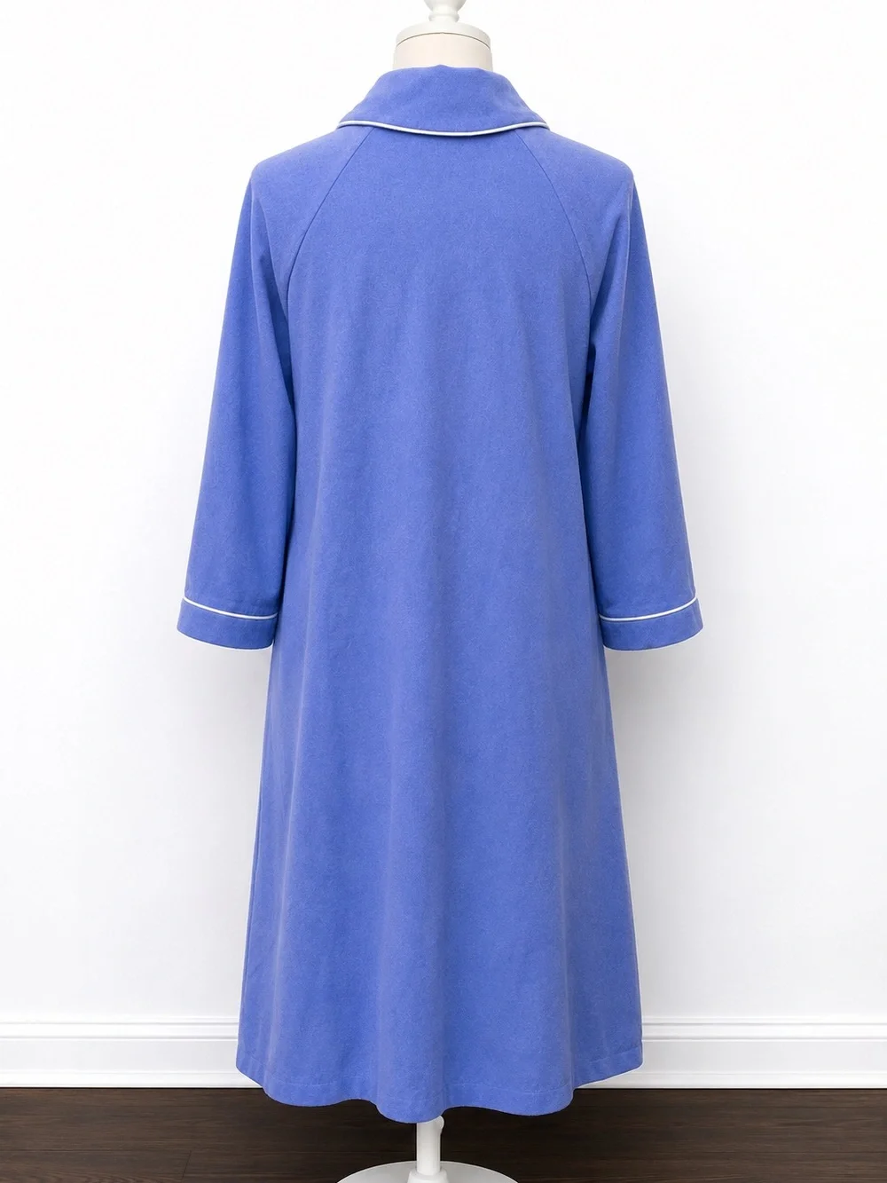 Vintage Kelly Reed Periwinkle Blue Snap Front Housecoat Robe M